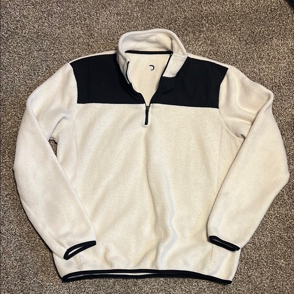 ZYIA Active Fleece White and Black 1/4 zip pull‎ over - Picture 1 of 4